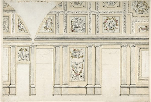 Design for the Interior of a Gallery of a Palace 1760–97-Leona,  Poster Print Wall Art