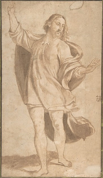 Standing Figure of Christ with Arms Upraised 1484–1539-Giovann,16x12"(A3) Poster