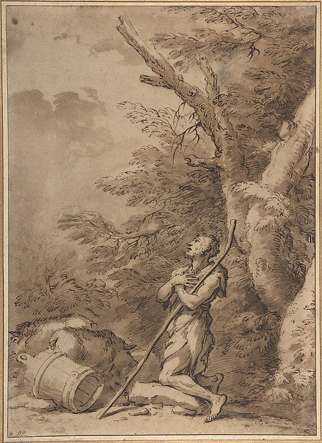 The Prodigal Son Kneeling Repentant among Swine 1615–73-Salvat,  Poster Print Wall Art