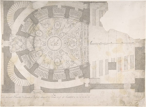 Projection of Ceiling Over Plan of the Small Theater in the Pa,  Poster Print Wall Art
