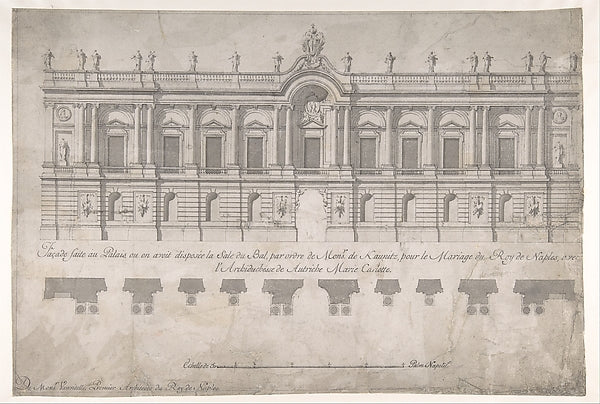 Façade of Palace decorated for the Marriage of the King of Nap,  Poster Print Wall Art