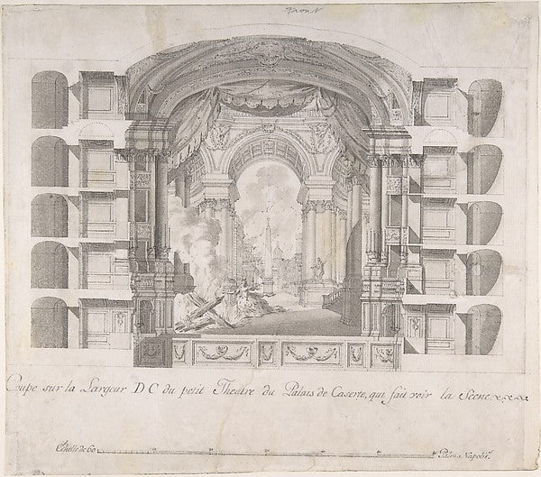 Transverse Section of the Small Theater at the Palace of Caser,  Poster Print Wall Art