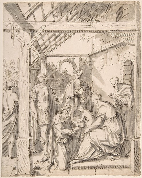 Adoration of the Magi 16th cent-Anonymous, Netherlandish, 16th,16x12"(A3) Poster