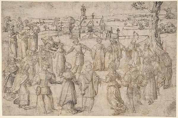 A Country Dance c1520-Anonymous, Netherlandish, 16th cent,16x12"(A3) Poster