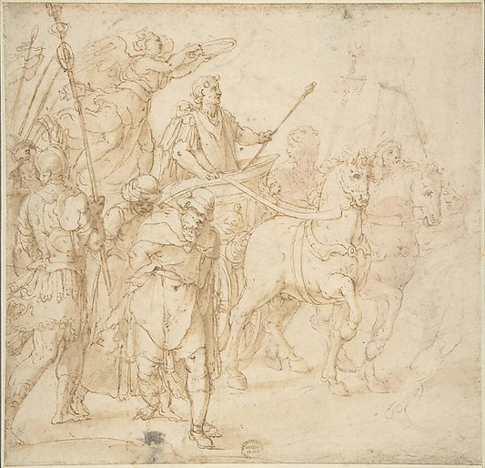 Roman Triumph 16th cent-Circle of Taddeo Zuccaro,16x12"(A3) Poster