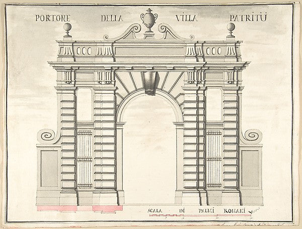 Gate of the Villa Patritii [Patritj] 1710–27-Pietro Paolo Cocc,  Poster Print Wall Art