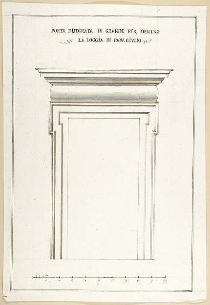 Design Elevation for an Interior Door in the Loggia of Pope Ju,  Poster Print Wall Art