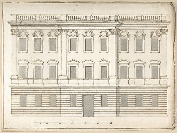 Design for Palace Façade 1710–27-Pietro Paolo Coccetti ,  Poster Print Wall Art