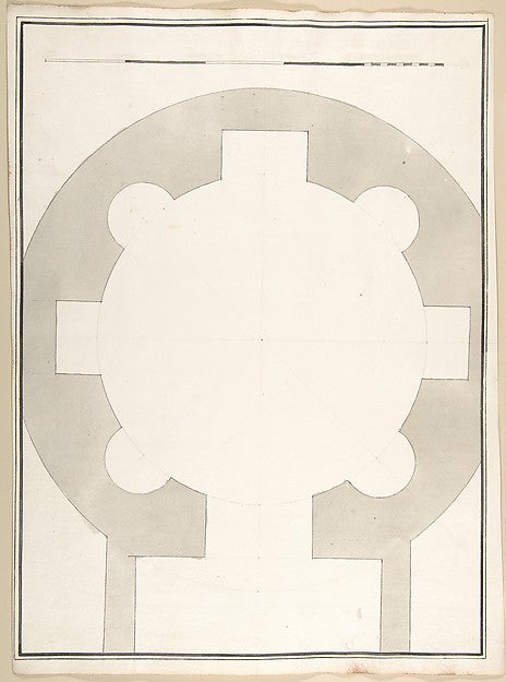 Unlabeled Plan of the Tempio della Speranza  1710–27-Pietro Pa,  Poster Print Wall Art