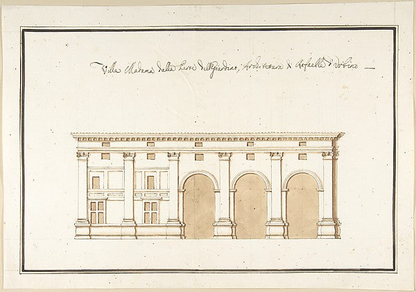 Garden Elevation of the Villa Madama  Rome 1710–27-Pietro Paol,  Poster Print Wall Art