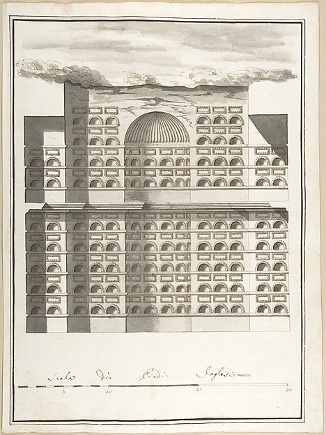 Elevation of the Interior of a Columbarium 1710–27-Pietro Paol, Poster Print