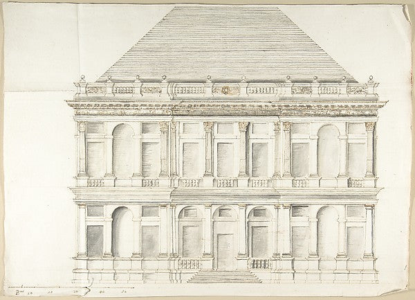 Two-Story Facade of a Palace with a Mansard Roof 1710–27-Pietr,  Poster Print Wall Art