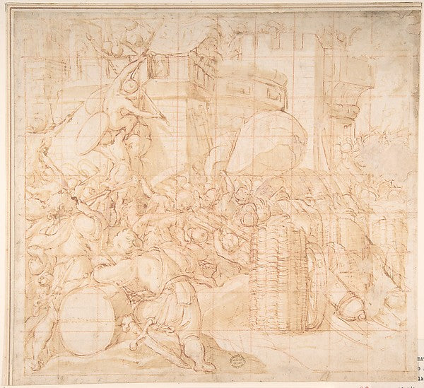 Storming a City 16th cent-Anonymous, Italian, 16th cent,16x12"(A3) Poster