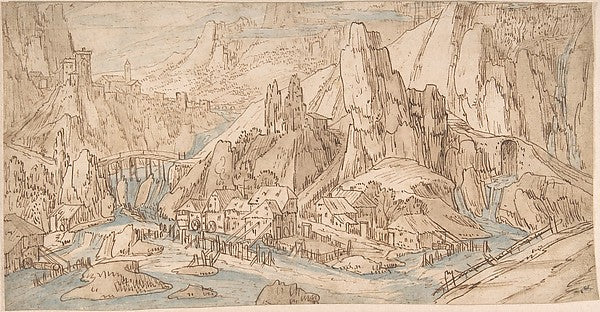 Mountainous Landscape late 16th–early 17th cent-Tobias Verhaec, Poster Print
