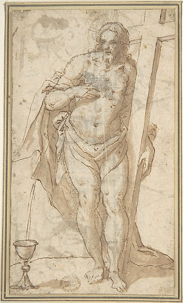 Figure of Christ 16th cent-Anonymous, Italian, Bolognese,16x12"(A3) Poster