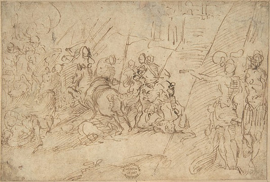 Skirmish 16th cent-Anonymous, Italian, 16th cent,16x12"(A3) Poster