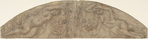 Design for a Lunette 16th cent-Anonymous, Italian, 16th cent,16x12"(A3) Poster