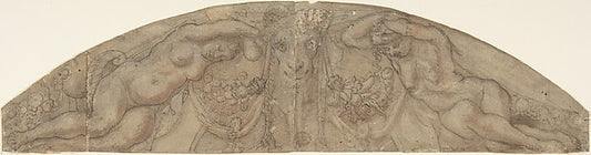 Design for a Lunette 16th cent-Anonymous, Italian, 16th cent,16x12"(A3) Poster