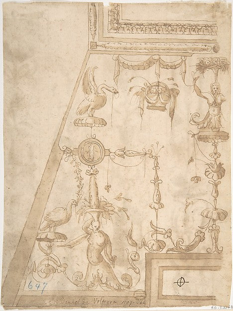 Wall or Cove Decoration 16th cent-Anonymous, Italian, 16th cen,16x12"(A3) Poster