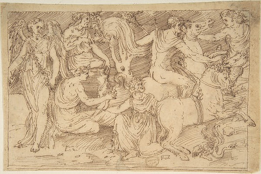 Drawing of Bas-Relief 16th cent-Anonymous, Italian, 16th cent,16x12"(A3) Poster