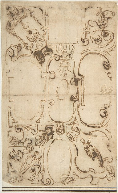 Sketch for Ceiling Decoration 16th cent-Anonymous, Italian, 16,16x12"(A3) Poster