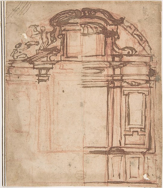 Sketch for Wall Monument 16th cent-Anonymous, Italian, 16th ce,16x12"(A3) Poster