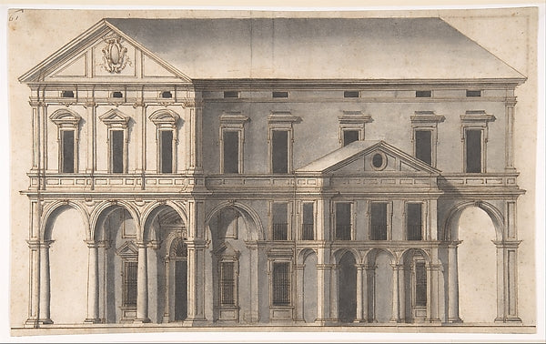 Project for a Public Building on a Square 16th cent-Anonymous,,16x12"(A3) Poster