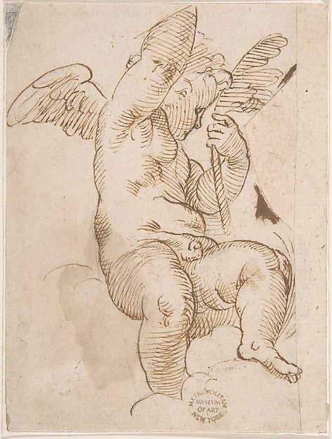 Cupid Seated on a Cloud and Holding a Palm  16th cent-Anonymou,16x12"(A3) Poster