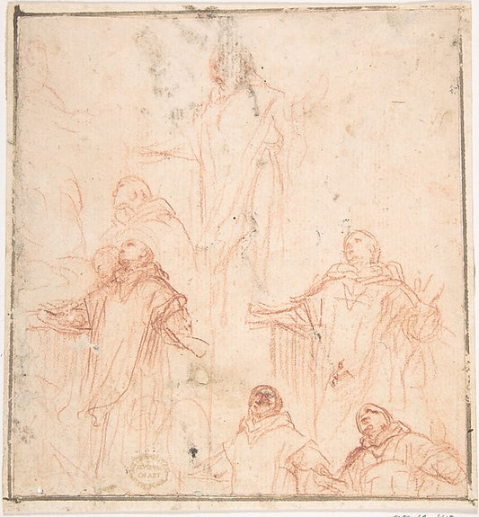 Studies of a Monk in Ecstasy 17th cent-Anonymous, Italian, Rom,16x12"(A3) Poster