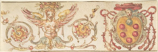 Design with Medici Coat of Arms and Harpy  16th cent-Anonymous, Poster Print