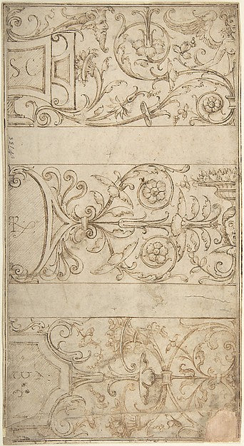 Antique-Style Ornamental Frieze Design -  Lettered Panels  Rince,  Poster Print Wall Art