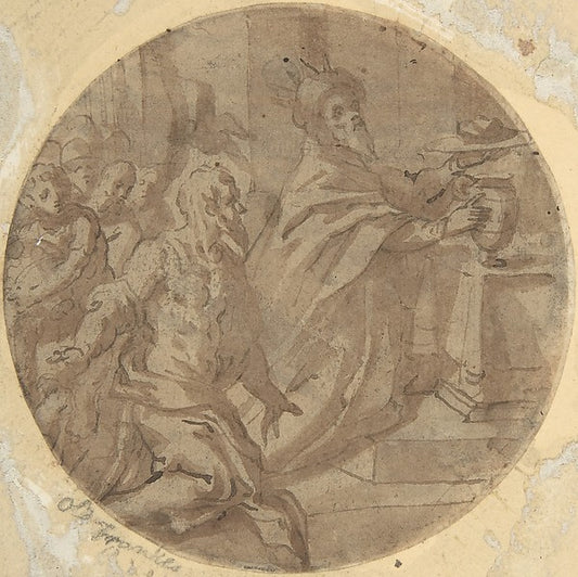 Melchizedek Offering Bread and Wine 16th cent-Anonymous, Itali,16x12"(A3) Poster