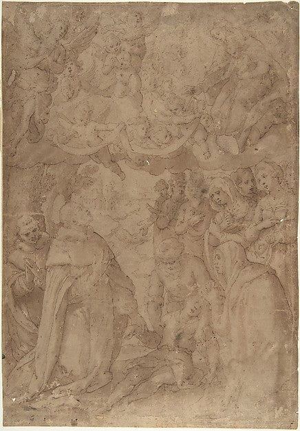 A Saint Healing a Sick Man 16th cent-Anonymous, Italian, 16th,16x12"(A3) Poster