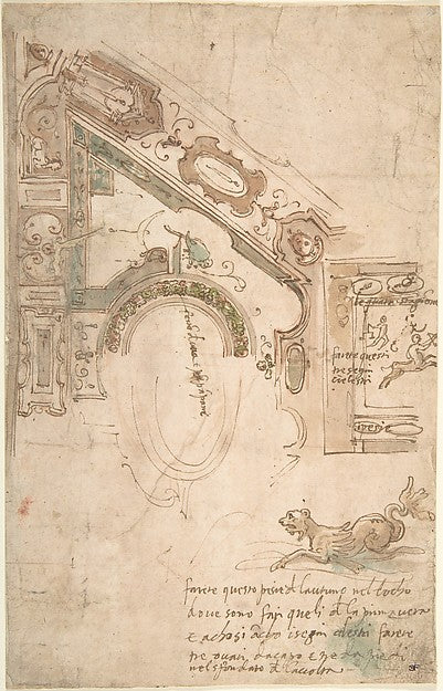 Quarter Plan for a Coved Ceiling c1561-Antenore Ridolfi, with , Poster Print