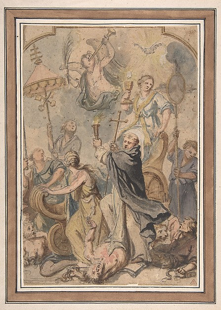 An Allegory of the Triumph over Heresy  with St. Domenic to th, Poster Print