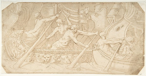 Roman Galley 16th cent-Anonymous, Italian, 16th cent, After Po,16x12"(A3) Poster