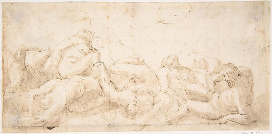 Group of Entangled Nude Figures 1600–1800-Anonymous, Italian,,16x12"(A3) Poster
