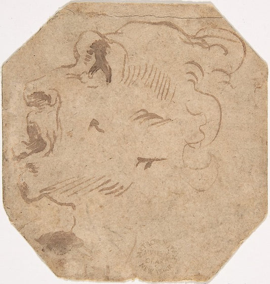 Head of a Man in Profile 16th cent-Anonymous, Italian, 16th ce,16x12"(A3) Poster