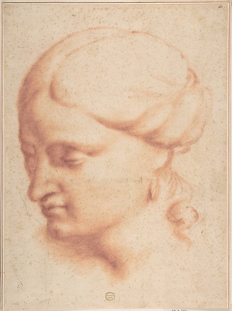 Head of a Woman 17th cent-Anonymous, Italian, Roman-Bolognese,,  Poster Print Wall Art