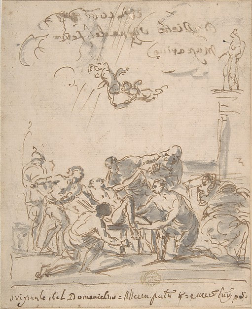 Martyrdom of Saint Lawrence 17th cent-Anonymous, Italian, Roma,  Poster Print Wall Art