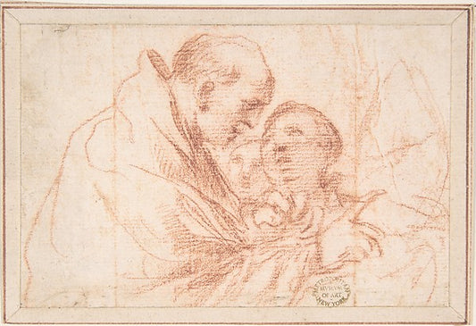 Man and Boys 17th cent-Anonymous, Italian, Roman-Bolognese, 17,16x12"(A3) Poster