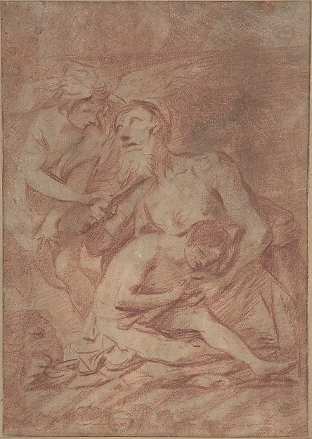 Sacrifice of Isaac 17th cent-Anonymous, Italian, Roman-Bologne,16x12"(A3) Poster