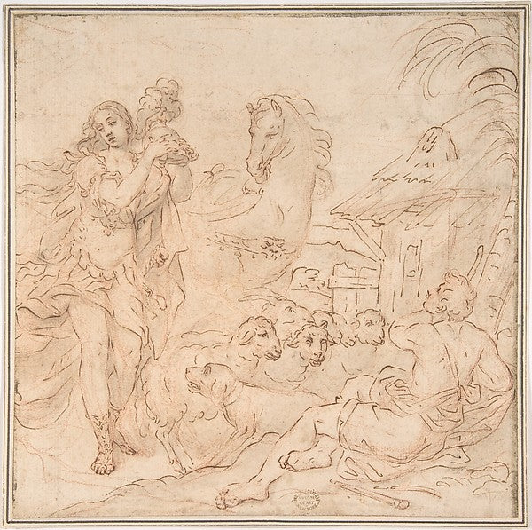 Erminia and the Shepherds  1650–1700-Anonymous, Italian, 17th,16x12"(A3) Poster