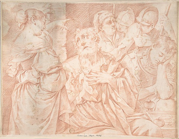 Peter Denying Christ  engraver's copy after a painting by Lore,16x12"(A3) Poster