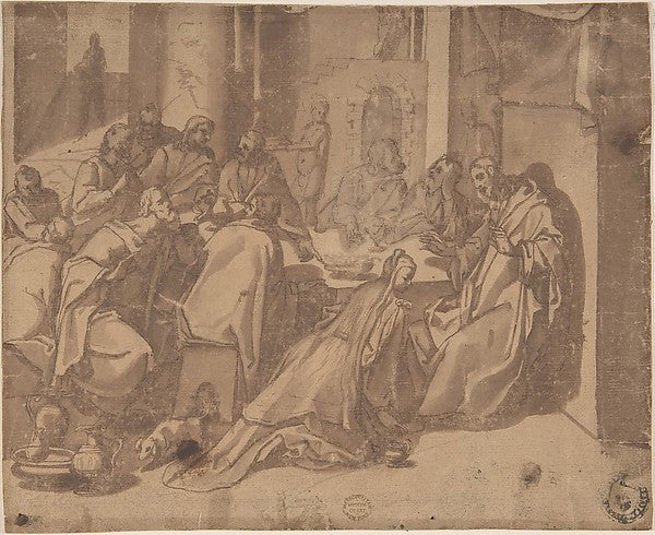 Mary Magdalen Annointing the Feet of Christ 1570–1573-Raffaell,16x12"(A3) Poster