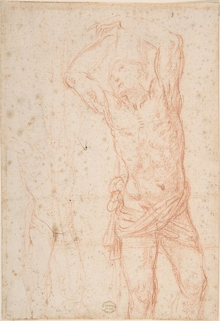 Saint Sebastian 17th cent-Anonymous, Italian, Roman-Bolognese,,16x12"(A3) Poster
