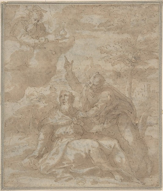 Death of a Saint 17th cent-Anonymous, Italian, Roman-Bolognese,16x12"(A3) Poster