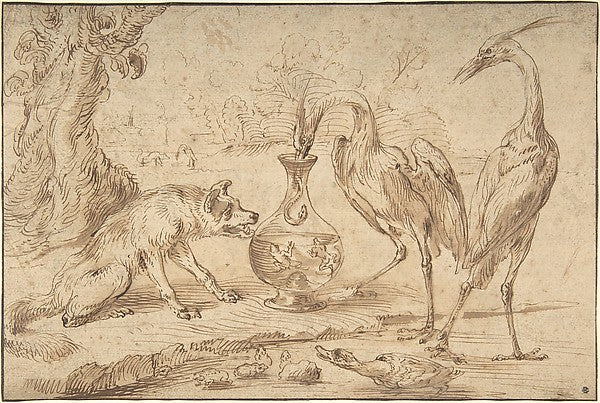 Fox With Two Herons c1630–40-Frans Snyders, Poster Print