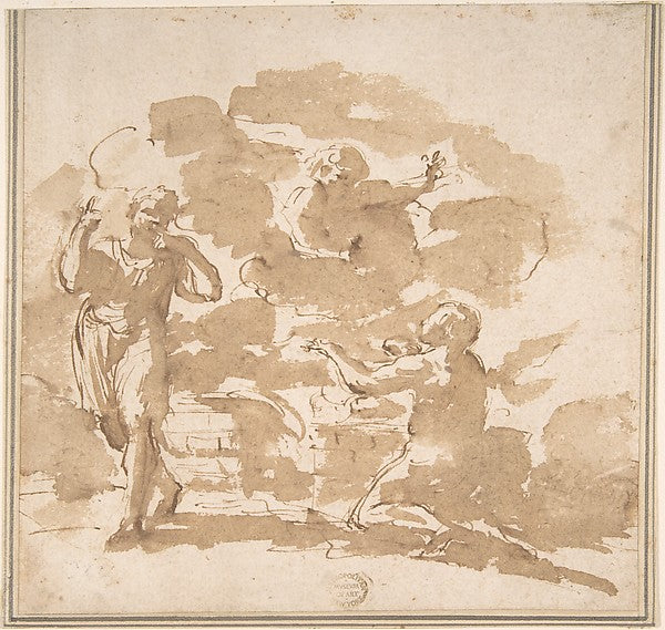 Sacrifice of Abel 17th cent-Anonymous, Italian, Roman-Bolognes,16x12"(A3) Poster