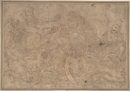 Lamentation over the Dead Christ 17th cent-Anonymous, Italian,,16x12"(A3) Poster